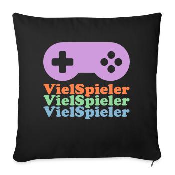 Viel-Spieler - Sofakissenbezug 45 x 45 cm - Schwarz - Vorne