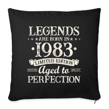 Les légendes sont nées en 1983 Cadeau d’anniversaire - Housse de coussin décorative 45 x 45 cm - noir - Devant