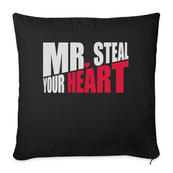 Monsieur vole votre cœur - Housse de coussin décorative 45 x 45 cm - noir - Devant