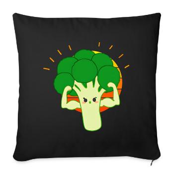 Strong broccoli - Sofa pillowcase 17,3'' x 17,3'' (45 x 45 cm) - black - Front