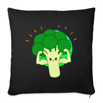 Strong broccoli - Sofa pillowcase 17,3'' x 17,3'' (45 x 45 cm) - black - Front