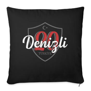 Denizli - Sofa pillowcase 17,3'' x 17,3'' (45 x 45 cm) - black - Front