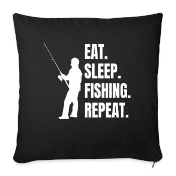 Fish hooks Fishing Fishing Fishing Fishing - Sofa pillowcase 17,3'' x 17,3'' (45 x 45 cm) - black - Front