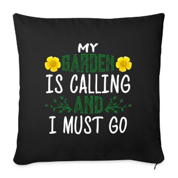 Jardinier dans le jardin Jardinier amateur prend soin des plantes - Housse de coussin décorative 45 x 45 cm - noir - Devant