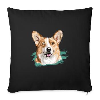 corgi - Sofakissenbezug 45 x 45 cm - Schwarz - Vorne
