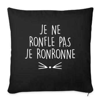 je ne ronfle pas je ronronne - Housse de coussin décorative 45 x 45 cm - noir - Devant