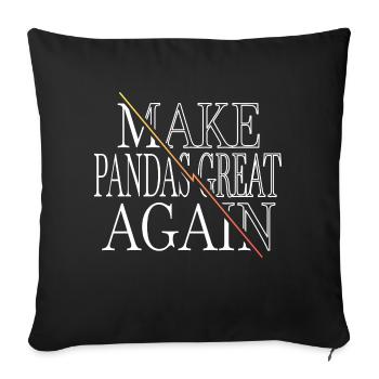 Panda Joke Drôle Dictons Idée présente heureux - Housse de coussin décorative 45 x 45 cm - noir - Devant
