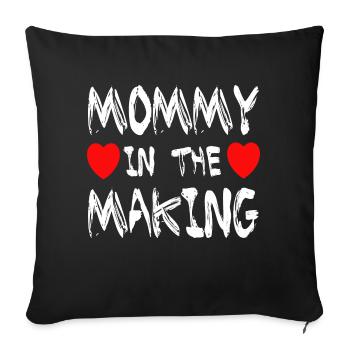 Pregnancy Baby shower Babyshower Boy Girl - Sofa pillowcase 17,3'' x 17,3'' (45 x 45 cm) - black - Front