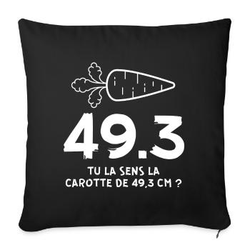 retraite, réforme des retraites, 49 3 - Housse de coussin décorative 45 x 45 cm - noir - Devant