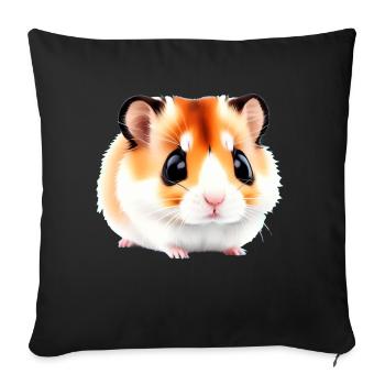 Cute Cartoon Hamster Love Pet 9 - Sofa pillowcase 17,3'' x 17,3'' (45 x 45 cm) - black - Front