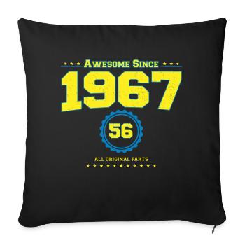 Super chemise 1967 pour hommes femmes 56 ans 56ème - Housse de coussin décorative 45 x 45 cm - noir - Devant