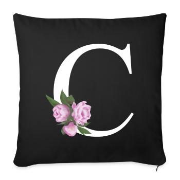 C - Sofakissenbezug 45 x 45 cm - Schwarz - Vorne