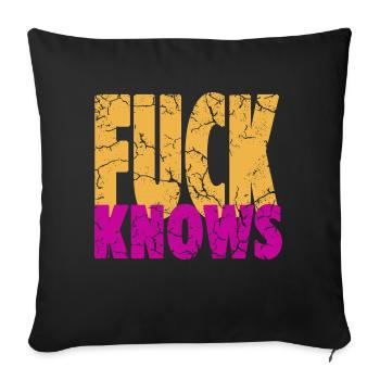 Fuck Knows Distressed - Housse de coussin décorative 45 x 45 cm - noir - Devant