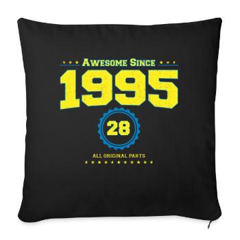 Awesome 1995 Chemise pour Hommes Femmes 28 ans 28ème - Housse de coussin décorative 45 x 45 cm - noir - Devant