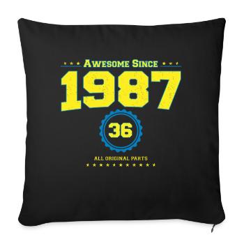 Awesome 1987 Shirt für Männer Frauen 36 Jahre alt 36. - Sofakissenbezug 45 x 45 cm - Schwarz - Vorne