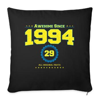 Super chemise 1994 pour hommes femmes 29 ans 29ème - Housse de coussin décorative 45 x 45 cm - noir - Devant