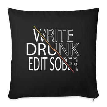 present funny sayings coffeecups novelist literary - Sofakissenbezug 45 x 45 cm - Schwarz - Vorne