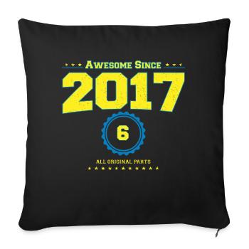 Awesome 2017 Shirt for Men Women 6 Year Old 6th - Sofa pillowcase 17,3'' x 17,3'' (45 x 45 cm) - black - Front