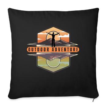 Mountain Sports Hiking Adventure Nature. Funny sayings - Sofa pillowcase 17,3'' x 17,3'' (45 x 45 cm) - black - Front
