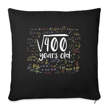 20e anniversaire Racine carrée de 400: 20 ans - Housse de coussin décorative 45 x 45 cm - noir - Devant