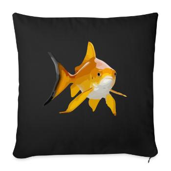 Le poisson rouge - Housse de coussin décorative 45 x 45 cm - noir - Devant