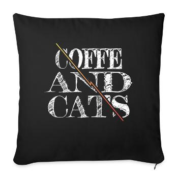 Pet Cat Cartoon Cat Anti Happy Quote Bday Pet - Sofa pillowcase 17,3'' x 17,3'' (45 x 45 cm) - black - Front