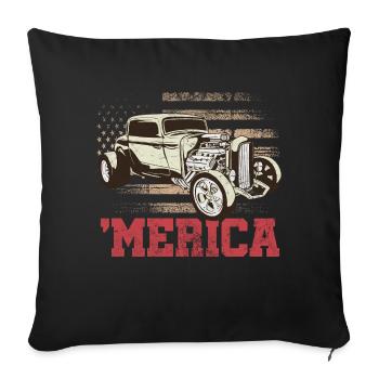 Merica | Vintage Car - Sofakissenbezug 45 x 45 cm - Schwarz - Vorne