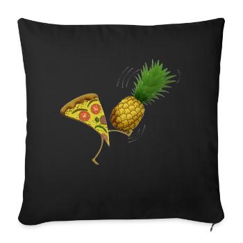 Pizza sans ananas - Housse de coussin décorative 45 x 45 cm - noir - Devant