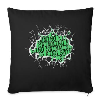 Cool Swim Dad Tshirts Biker Water Fun Jokes - Sofa pillowcase 17,3'' x 17,3'' (45 x 45 cm) - black - Front