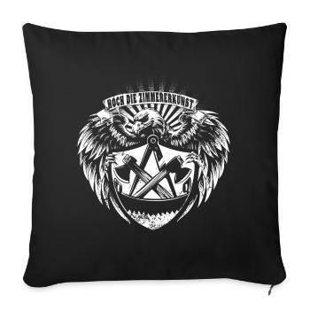 Zimmermann Zunftzeichen mit Adler und Wappen - Sofakissenbezug 45 x 45 cm - Schwarz - Vorne
