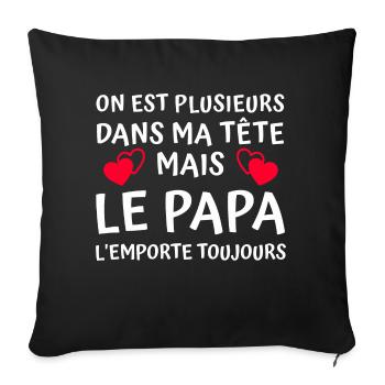 cadeau humour papa / meilleur papa - Housse de coussin décorative 45 x 45 cm - noir - Devant