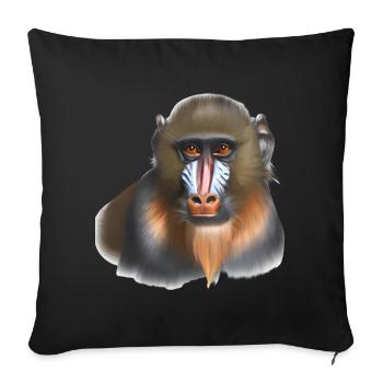 Mandrill Affe - Sofakissenbezug 45 x 45 cm - Schwarz - Vorne