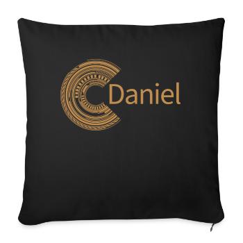 For Daniel - Sofa pillowcase 17,3'' x 17,3'' (45 x 45 cm) - black - Front