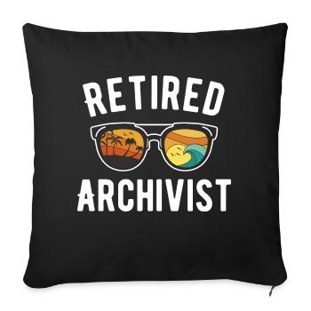 Ambiance vacances à la plage chez l’archiviste à la retraite - Housse de coussin décorative 45 x 45 cm - noir - Devant