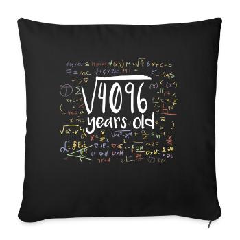 64e anniversaire Racine carrée de 4096: 64 ans - Housse de coussin décorative 45 x 45 cm - noir - Devant