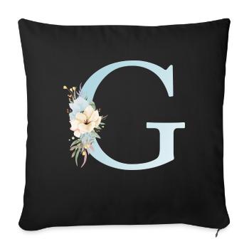Customizable Monogram G Floral - Sofa pillowcase 17,3'' x 17,3'' (45 x 45 cm) - black - Front