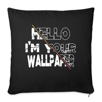hacking computer funny quote present codes glitch - Sofa pillowcase 17,3'' x 17,3'' (45 x 45 cm) - black - Front