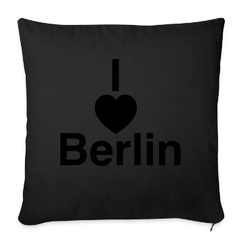 Design cool « I Love Berlin » pour lui et elle - Housse de coussin décorative 45 x 45 cm - noir - Devant