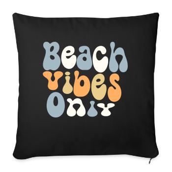 Ambiance de plage uniquement - Housse de coussin décorative 45 x 45 cm - noir - Devant