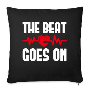 The Beat Goes on - Sofa pillowcase 17,3'' x 17,3'' (45 x 45 cm) - black - Front