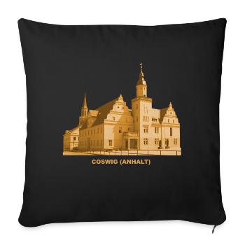 Coswig Anhalt Rathaus Sachsen-Anhalt Elbe - Sofakissenbezug 45 x 45 cm - Schwarz - Vorne