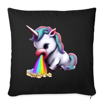 Rainbow sneezing unicorn allergy sufferer - Sofa pillowcase 17,3'' x 17,3'' (45 x 45 cm) - black - Front