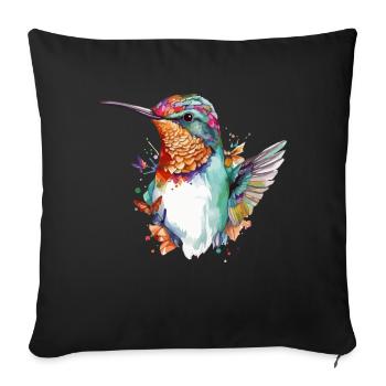 Mimi le colibri - Housse de coussin décorative 45 x 45 cm - noir - Devant