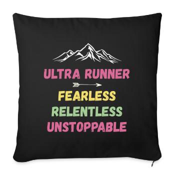 Ultra Runnner - Intrépide. Implacable. Imparable. - Housse de coussin décorative 45 x 45 cm - noir - Devant