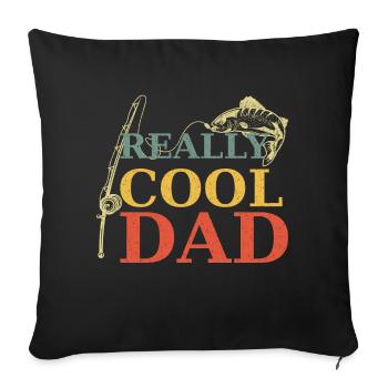 Pêche Vraiment cool papa vintage rétro - Housse de coussin décorative 45 x 45 cm - noir - Devant