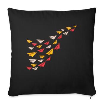 Avions en papier - Housse de coussin décorative 45 x 45 cm - noir - Devant