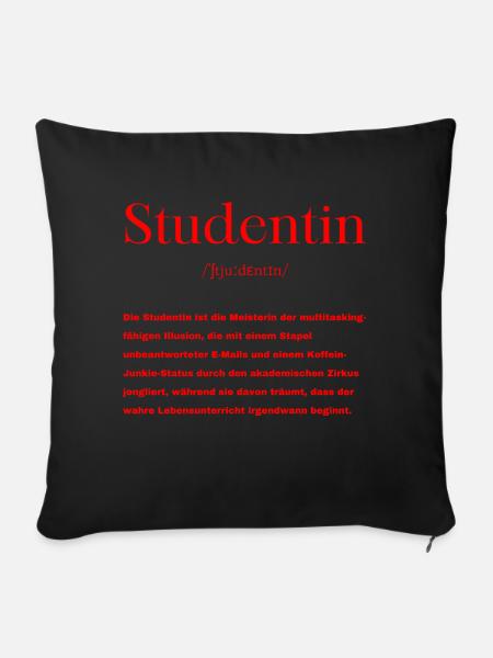 Studentin Definition - Sofakissenbezug 45 x 45 cm - Schwarz