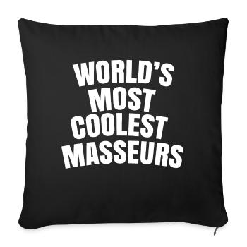 world's most coolest masseurs - Sofa pillowcase 17,3'' x 17,3'' (45 x 45 cm) - black - Front