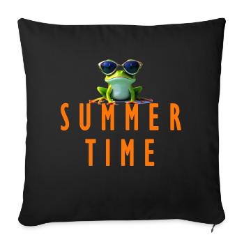 frog summer time - Sofakissenbezug 45 x 45 cm - Schwarz - Vorne