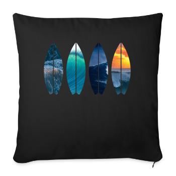 Surf surfer gift Vintage - Sofa pillowcase 17,3'' x 17,3'' (45 x 45 cm) - black - Front